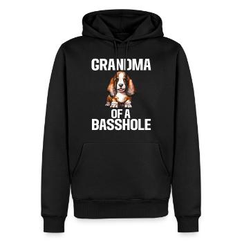 Cadeaux Basset Hound - Sweat à capuche Premium bio Homme - noir - Devant - Nico (187cm)