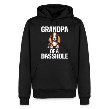 Basset Hound Gifts - Männer Premium Bio Hoodie - Schwarz - Vorne - Nico (187cm)