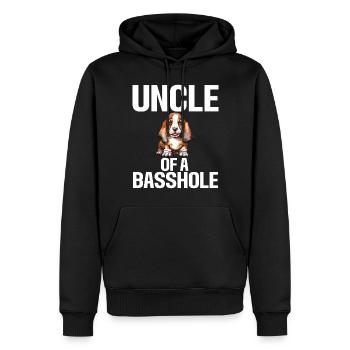 Cadeaux Basset Hound - Sweat à capuche Premium bio Homme - noir - Devant - Nico (187cm)