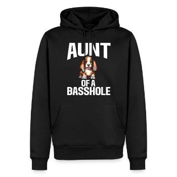 Cadeaux Basset Hound - Sweat à capuche Premium bio Homme - noir - Devant - Nico (187cm)
