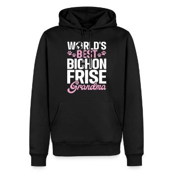 Cadeaux Bichon Frisé - Sweat à capuche Premium bio Homme - noir - Devant - Nico (187cm)