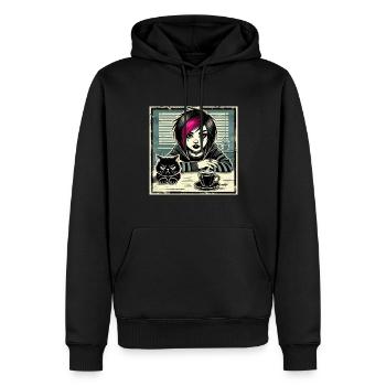 Pastell Goth Style Mürrischer Katzenliebhaber - Männer Premium Bio Hoodie - Schwarz - Vorne - Nico (187cm)