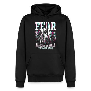 Parkour Fear is just a wall to climb over - Men’s Premium Organic Hoodie - black - Front - Nico (187cm)
