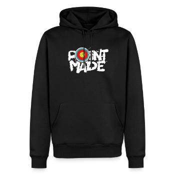 Bogenschießen Bogenschütze Point Made - Männer Premium Bio Hoodie - Schwarz - Vorne - Nico (187cm)