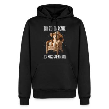 I'm retired I don't have to do anything Teddy Bear - Men’s Premium Organic Hoodie - black - Front - Nico (187cm)