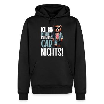 I'm retired I don't have to do anything Teddy Bear - Men’s Premium Organic Hoodie - black - Front - Nico (187cm)