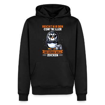 Hands me the controller, the queen wants to play - Men’s Premium Organic Hoodie - black - Front - Nico (187cm)