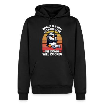 Hands me the controller, the queen wants to play - Men’s Premium Organic Hoodie - black - Front - Nico (187cm)