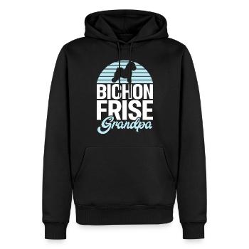 Cadeaux Bichon Frisé - Sweat à capuche Premium bio Homme - noir - Devant - Nico (187cm)