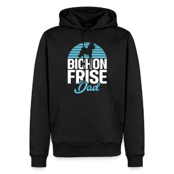 Cadeaux Bichon Frisé - Sweat à capuche Premium bio Homme - noir - Devant - Nico (187cm)