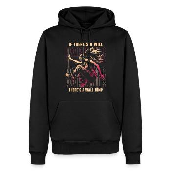 Parkour If there's a will there's a wall jump - Men’s Premium Organic Hoodie - black - Front - Nico (187cm)