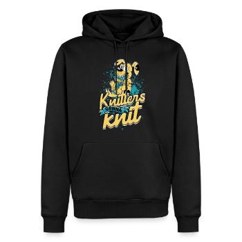Stricken Häkeln Knitters gonna knit - Männer Premium Bio Hoodie - Schwarz - Vorne - Nico (187cm)