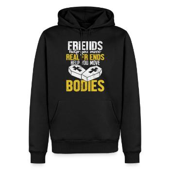 Friends Help You Move Real Friends Funny Funeral - Men’s Premium Organic Hoodie - black - Front - Nico (187cm)