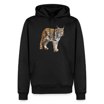 Lynx Luchse Luchs - Sweat à capuche Premium bio Homme - noir - Devant - Nico (187cm)