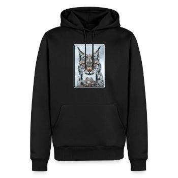Lynx Luchse Luchs - Sweat à capuche Premium bio Homme - noir - Devant - Nico (187cm)