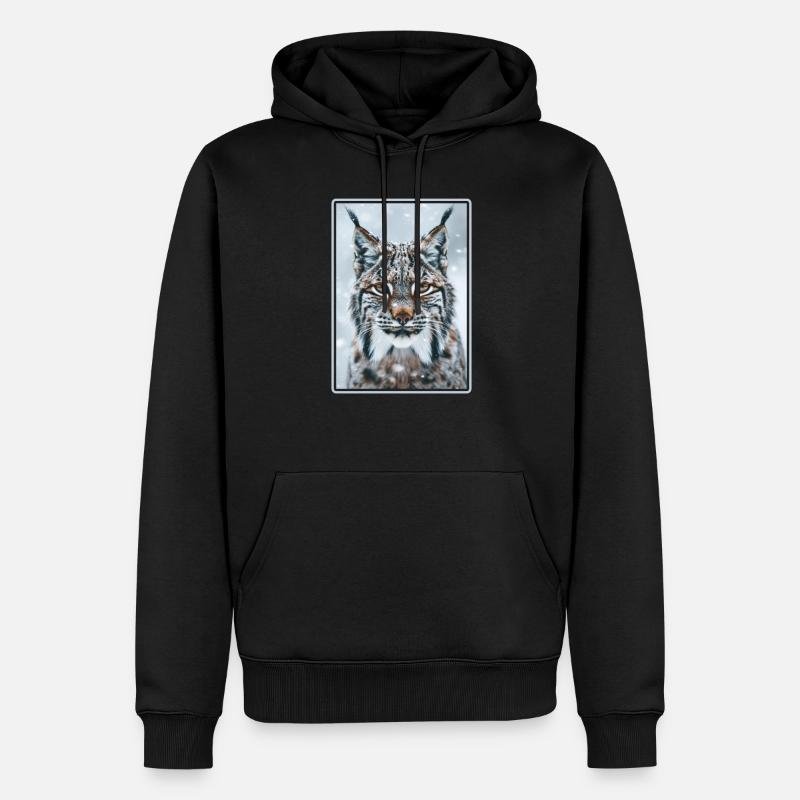 Lynx Luchse Luchs - Männer Premium Bio Hoodie - Schwarz