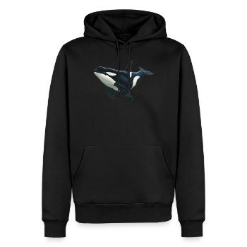 Orques Orques - Sweat à capuche Premium bio Homme - noir - Devant - Nico (187cm)