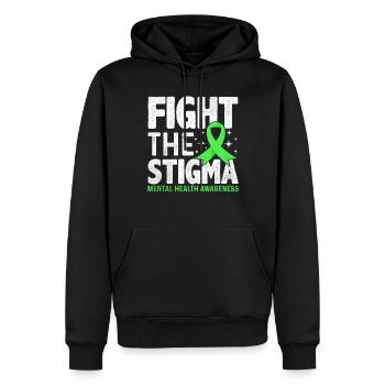 Lutte contre la stigmatisation Sensibilisation à la santé mentale Vert - Sweat à capuche Premium bio Homme - noir - Devant - Nico (187cm)