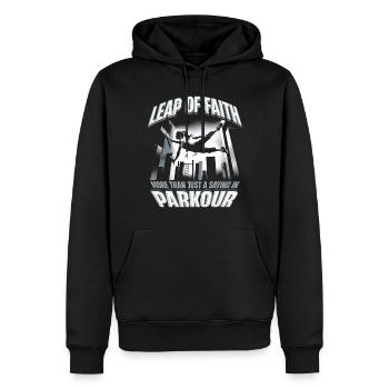 Coureurs de Parkour Parkour - Sweat à capuche Premium bio Homme - noir - Devant - Nico (187cm)