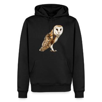 Effraie des clochers Schleiereulen Schleiereule - Sweat à capuche Premium bio Homme - noir - Devant - Nico (187cm)