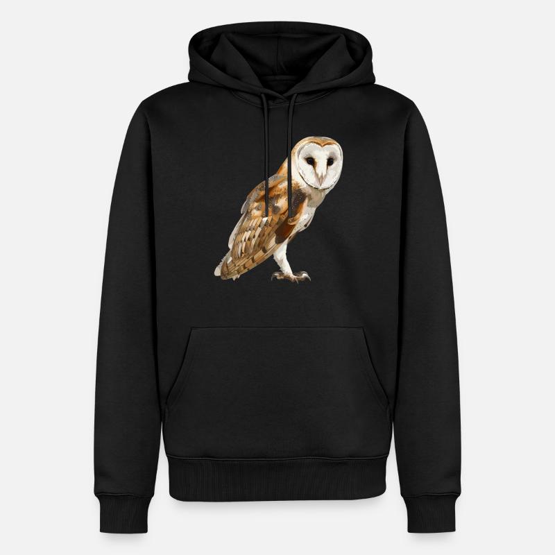 Effraie des clochers Schleiereulen Schleiereule - Sweat à capuche Premium bio Homme - noir