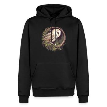 Effraie des clochers Schleiereulen Schleiereule - Sweat à capuche Premium bio Homme - noir - Devant - Nico (187cm)