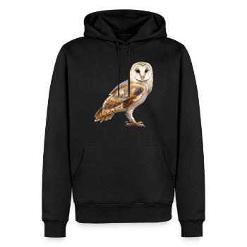 Effraie des clochers Schleiereulen Schleiereule - Sweat à capuche Premium bio Homme - noir - Devant - Nico (187cm)
