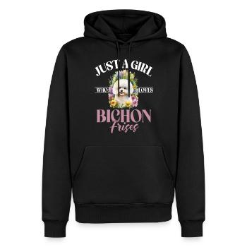 Cadeaux Bichon Frisé - Sweat à capuche Premium bio Homme - noir - Devant - Nico (187cm)