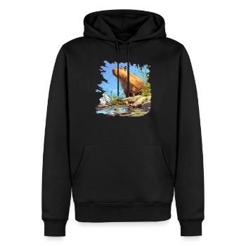 Capybaras Capybara - Sweat à capuche Premium bio Homme - noir - Devant - Nico (187cm)