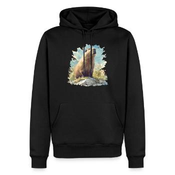 Capybaras Capybara - Sweat à capuche Premium bio Homme - noir - Devant - Nico (187cm)