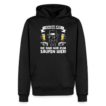 Der Bräutigam Lustiges Junggesellenabschied - Männer Premium Bio Hoodie - Schwarz - Vorne - Nico (187cm)