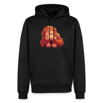 Orang-outan Orangs-outans Orang-outan - Sweat à capuche Premium bio Homme - noir - Devant - Nico (187cm)