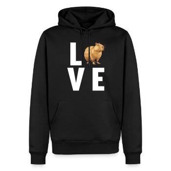 Capybaras Capybara - Sweat à capuche Premium bio Homme - noir - Devant - Nico (187cm)