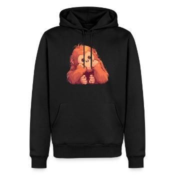Orang-outan Orangs-outans Orang-outan - Sweat à capuche Premium bio Homme - noir - Devant - Nico (187cm)