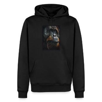Orang-outan Orangs-outans Orang-outan - Sweat à capuche Premium bio Homme - noir - Devant - Nico (187cm)