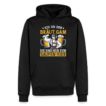 Der Bräutigam Lustiges Junggesellenabschied - Männer Premium Bio Hoodie - Schwarz - Vorne - Nico (187cm)