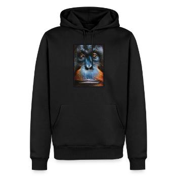Orang-outan Orangs-outans Orang-outan - Sweat à capuche Premium bio Homme - noir - Devant - Nico (187cm)