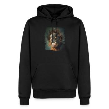 Orang-outan Orangs-outans Orang-outan - Sweat à capuche Premium bio Homme - noir - Devant - Nico (187cm)