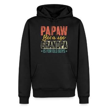 Papa weil Opa für alte Kerle retro lustig ist - Männer Premium Bio Hoodie - Schwarz - Vorne - Nico (187cm)
