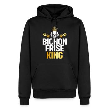 Cadeaux Bichon Frisé - Sweat à capuche Premium bio Homme - noir - Devant - Nico (187cm)