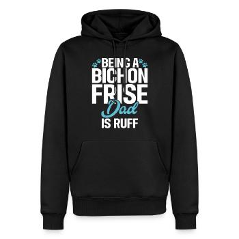Cadeaux Bichon Frisé - Sweat à capuche Premium bio Homme - noir - Devant - Nico (187cm)