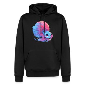 Bettas Betta Poisson Betta - Sweat à capuche Premium bio Homme - noir - Devant - Nico (187cm)