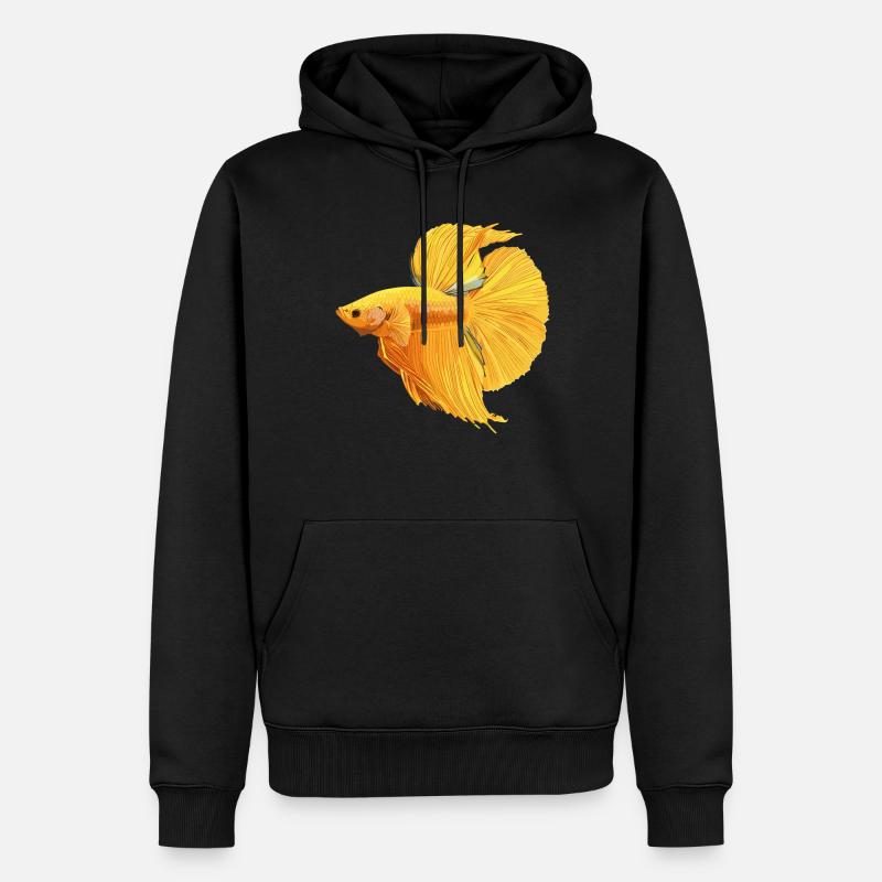 Bettas Betta Poisson Betta - Sweat à capuche Premium bio Homme - noir