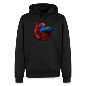 Bettas Betta Poisson Betta - Sweat à capuche Premium bio Homme - noir - Devant - Nico (187cm)
