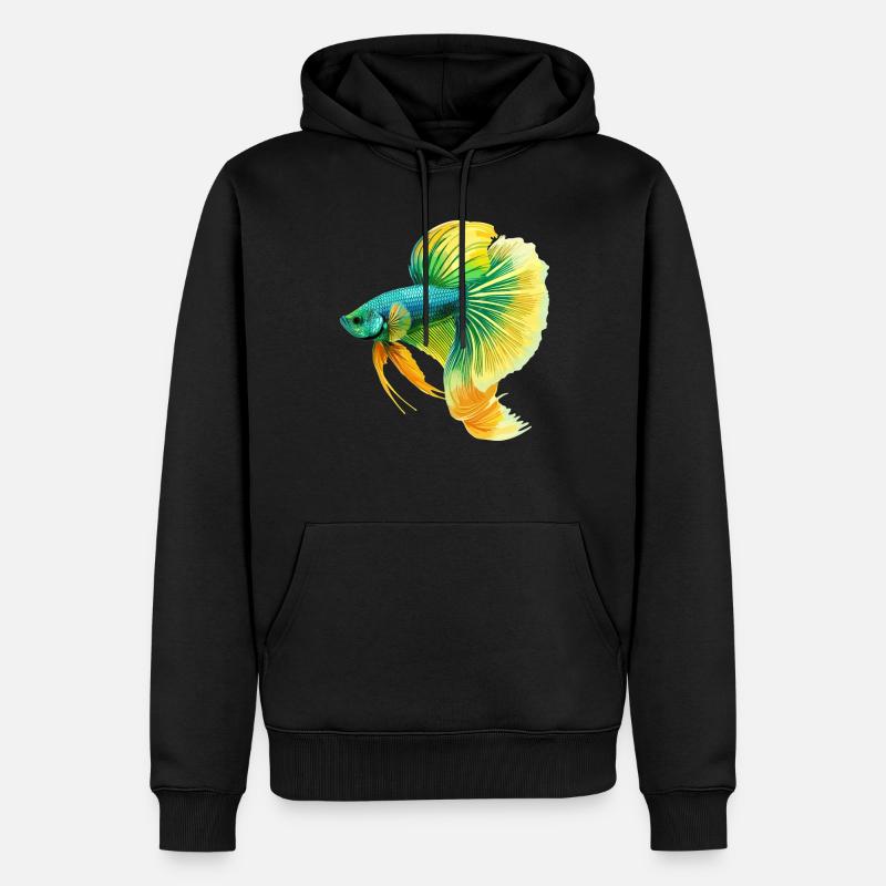 Bettas Betta Poisson Betta - Sweat à capuche Premium bio Homme - noir