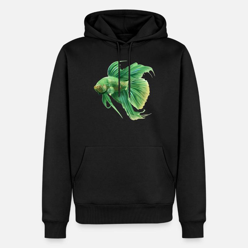 Bettas Betta Poisson Betta - Sweat à capuche Premium bio Homme - noir