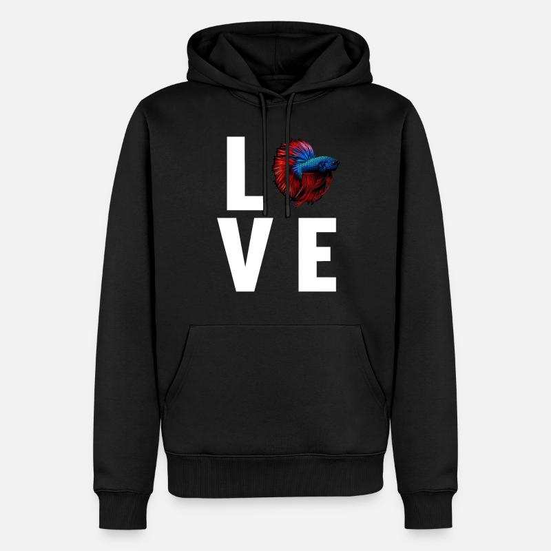 Bettas Betta Fisch Betta - Männer Premium Bio Hoodie - Schwarz