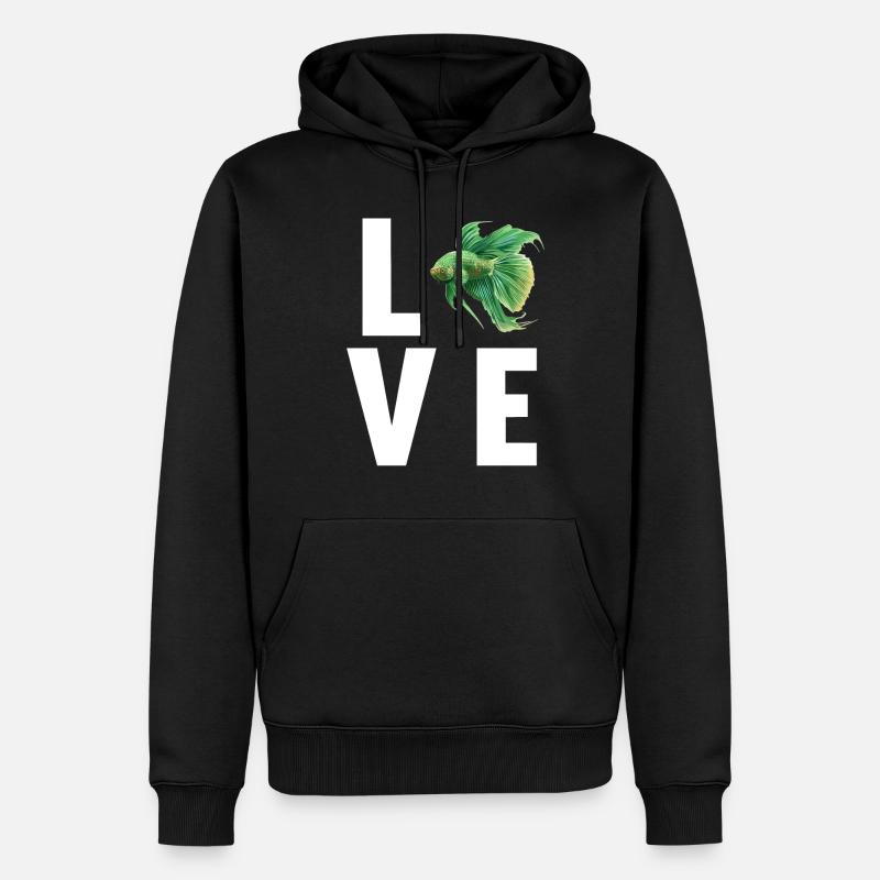 Bettas Betta Poisson Betta - Sweat à capuche Premium bio Homme - noir