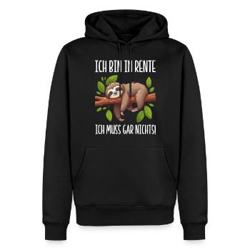 Je suis à la retraite, je n’ai rien à faire de drôle - Sweat à capuche Premium bio Homme - noir - Devant - Nico (187cm)