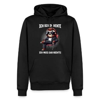 Je suis à la retraite, je n’ai rien à faire de drôle - Sweat à capuche Premium bio Homme - noir - Devant - Nico (187cm)